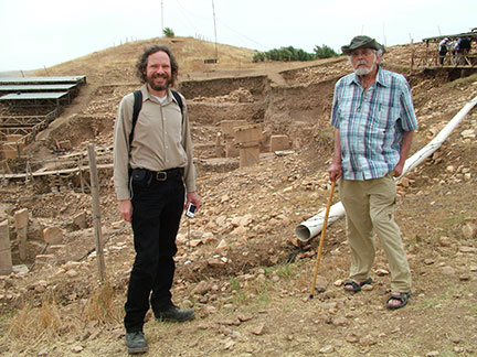 Image of Robert Schoch and John Anthony West at Göbekli Tepe in 2010