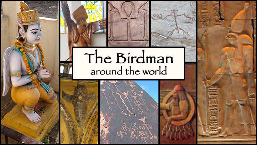 Promo for an article regarding birdman motifs around the world