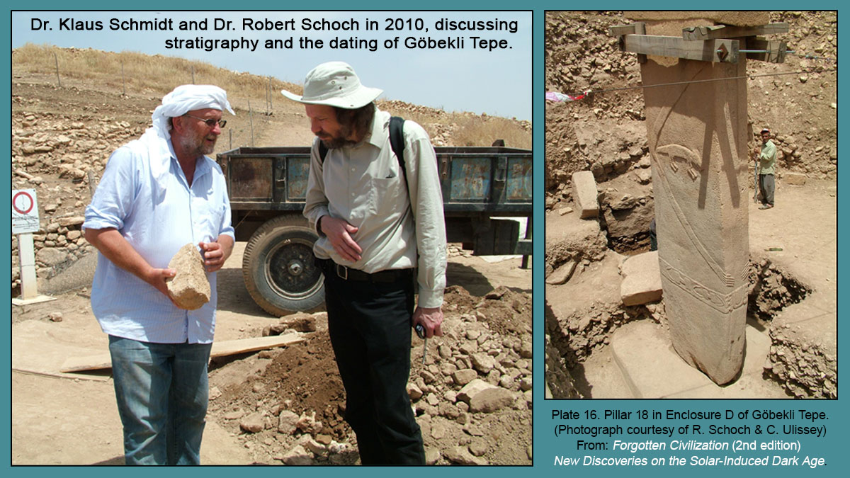 Images of Dr. Schoch and Dr. Schmidt meeting on site at Göbekli Tepe.