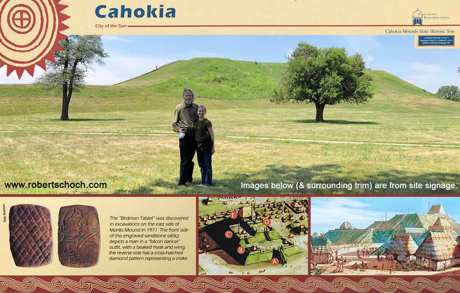 Various images of Cahokia Mounds, Illinois, U.S.A. 