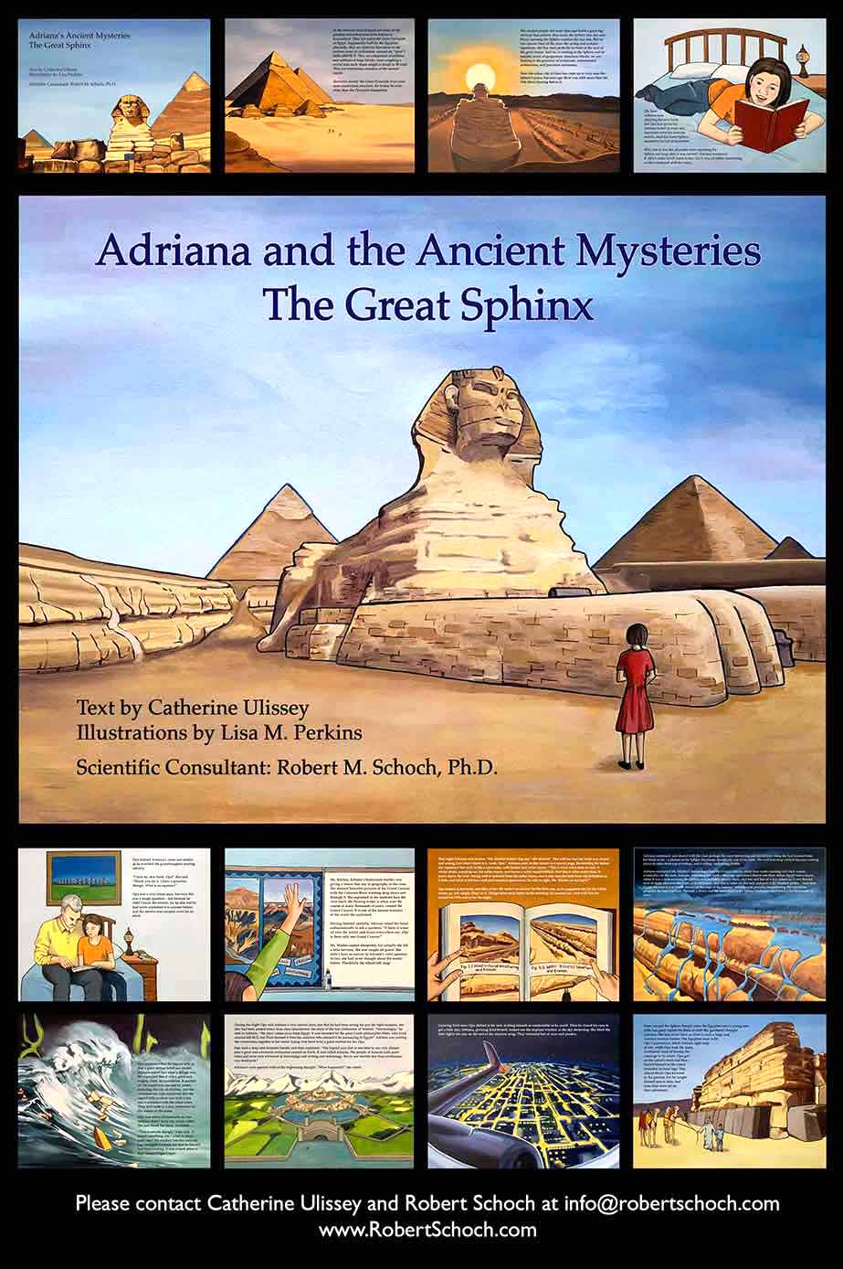 A montage of images from Adriana and the Ancient Mysteries: The Great Sphinx