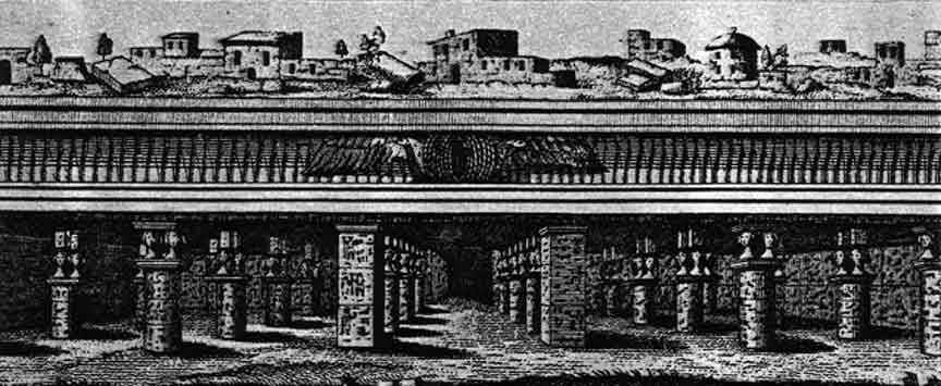 Illustration of the labyrinth of Hawara attributed to Athanasius Kircher (1602 – 1680)