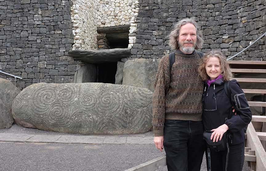 Image of Robert Schoch and Catherine Ulissey at Newgrange, Ireland