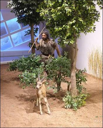 Image of a display in the new Urfa Museum in Turkey: early man hunting